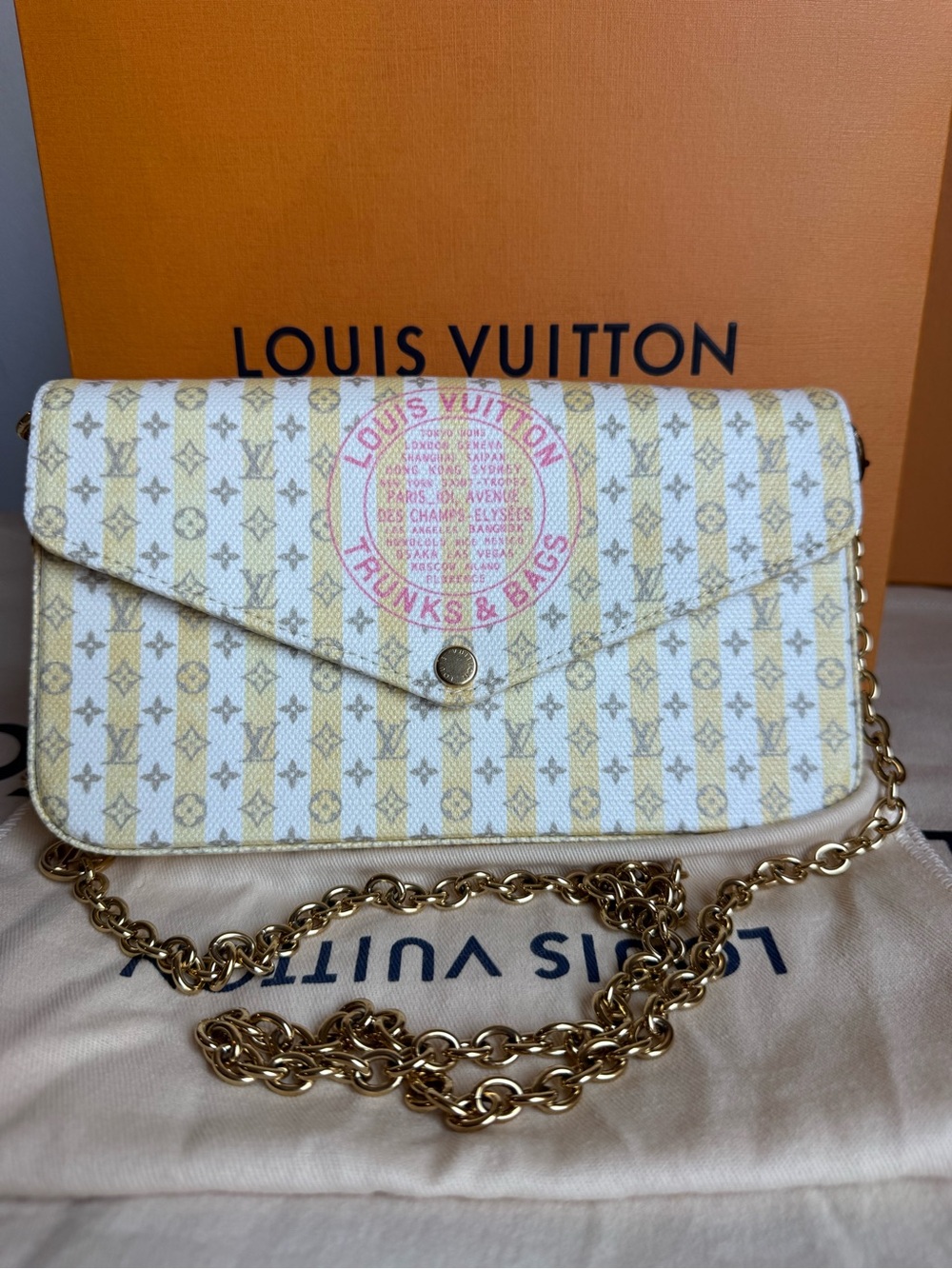 Louis Vuitton Pochette Félicie Chain Wallet M29471 Banane LV Resort Collection